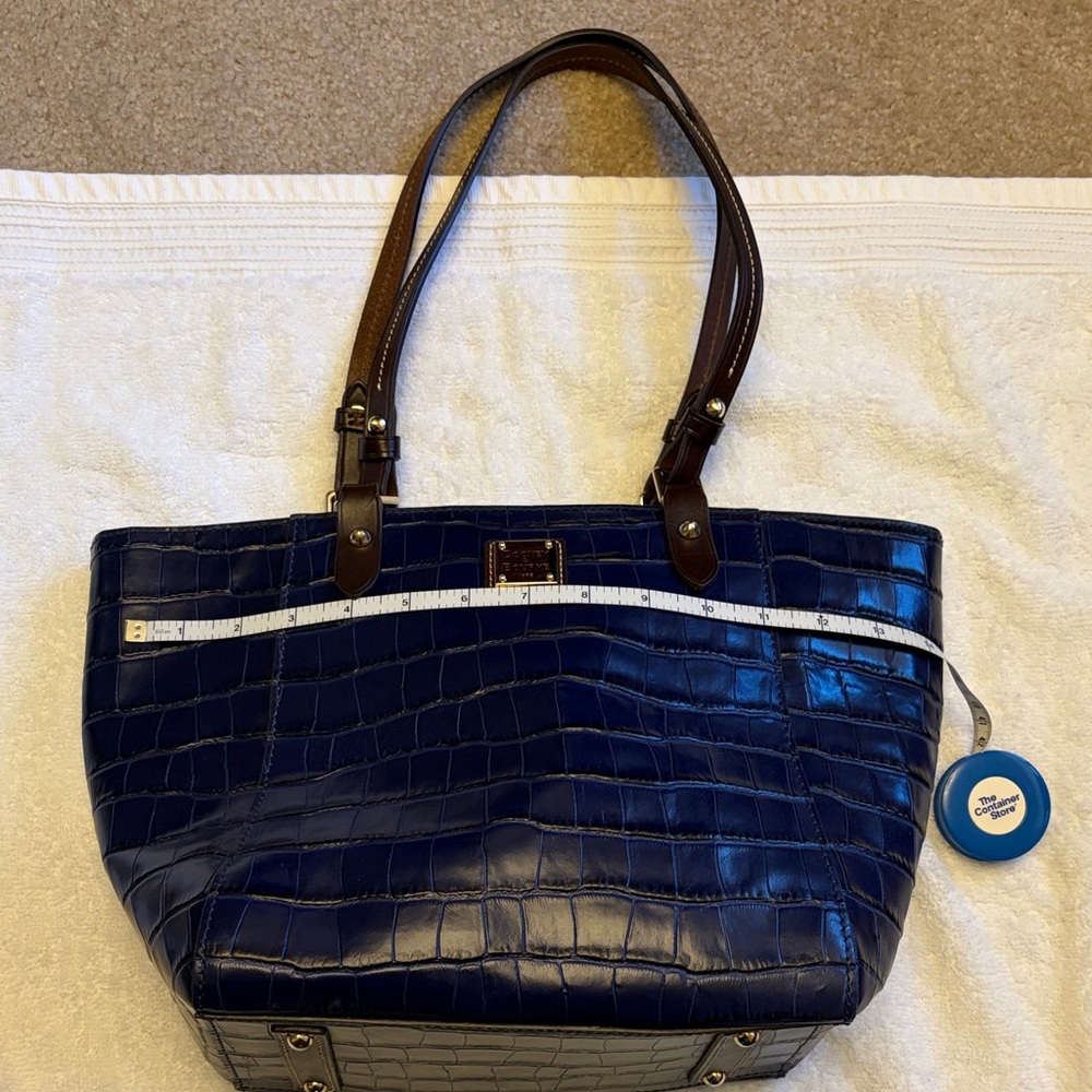Dooney & Bourke Navy Crocodile-Embossed Tote